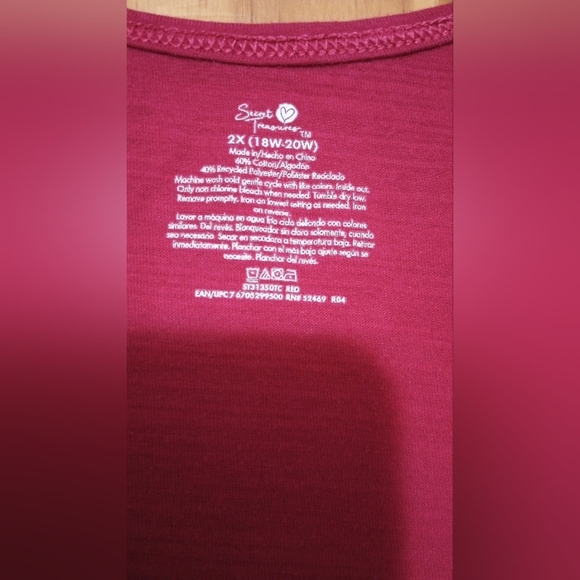 Women's Burgundy Tank Top, Size 2X - Picture 4 of 4